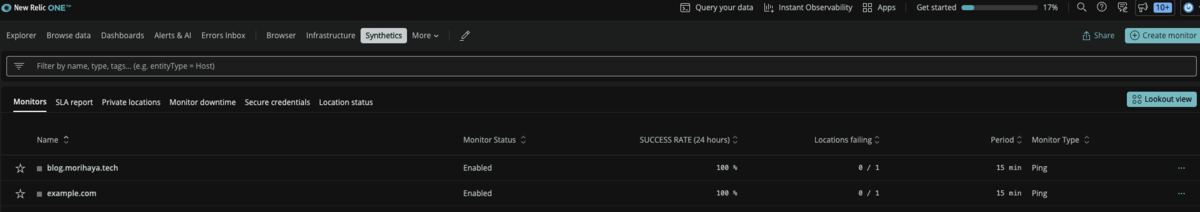 NewRelic - Synthetics