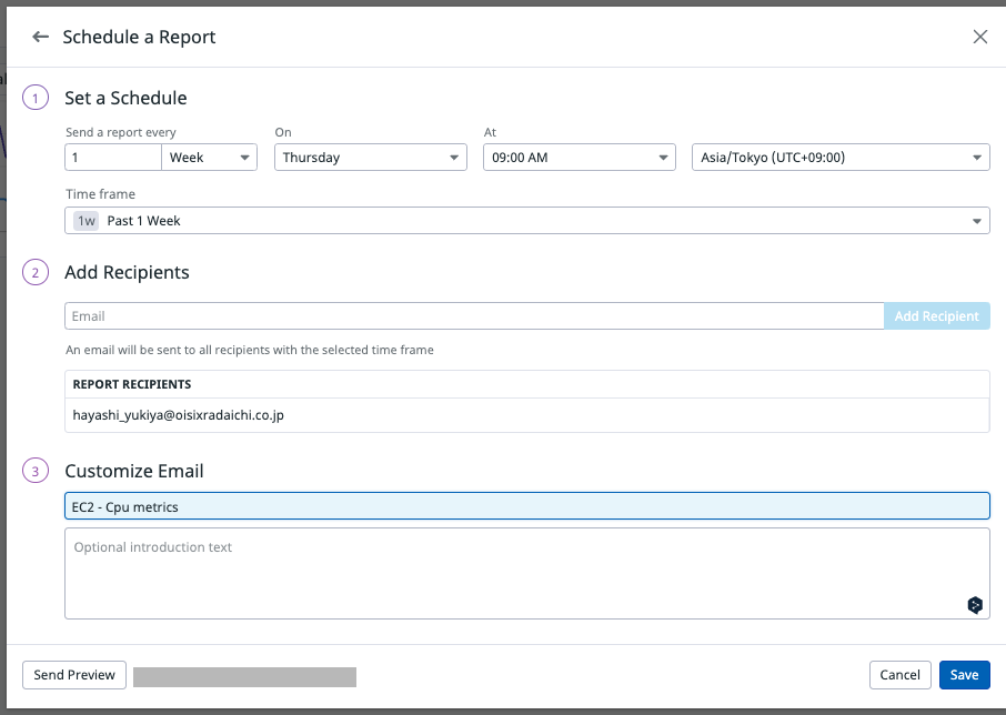 Setting Datadog Scheduled Reports - 2