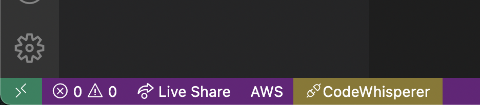 CodeWhisperer on Status bar